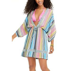 Dotti Havana Coast Striped Tunic Swim Cover Up Med